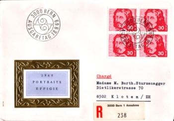 CH FDC 0908 (Viererblock) 1969 09 006 ●